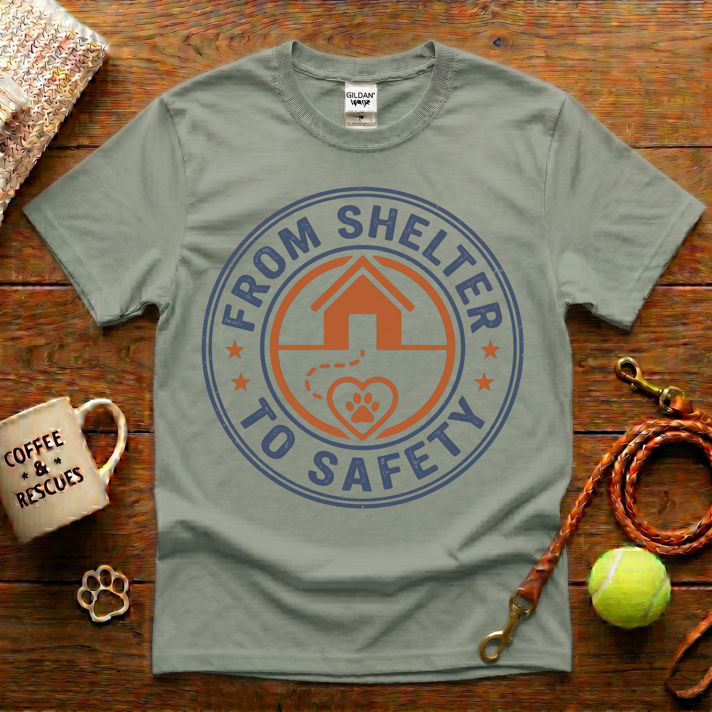 From Shelter To Safety Animal Rescue T-Shirt - Vintage Badge