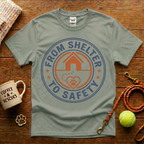 From Shelter To Safety Animal Rescue T-Shirt - Vintage Badge