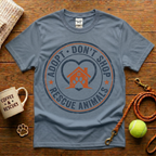 Adopt Don't Shop Animal Rescue T-Shirt - Vintage Badge