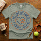 Rescue Changes Everything Animal Rescue T-Shirt - Vintage Badge
