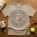 Rescue Changes Everything Animal Rescue T-Shirt - Vintage Badge