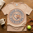 Rescue Changes Everything Animal Rescue T-Shirt - Vintage Badge