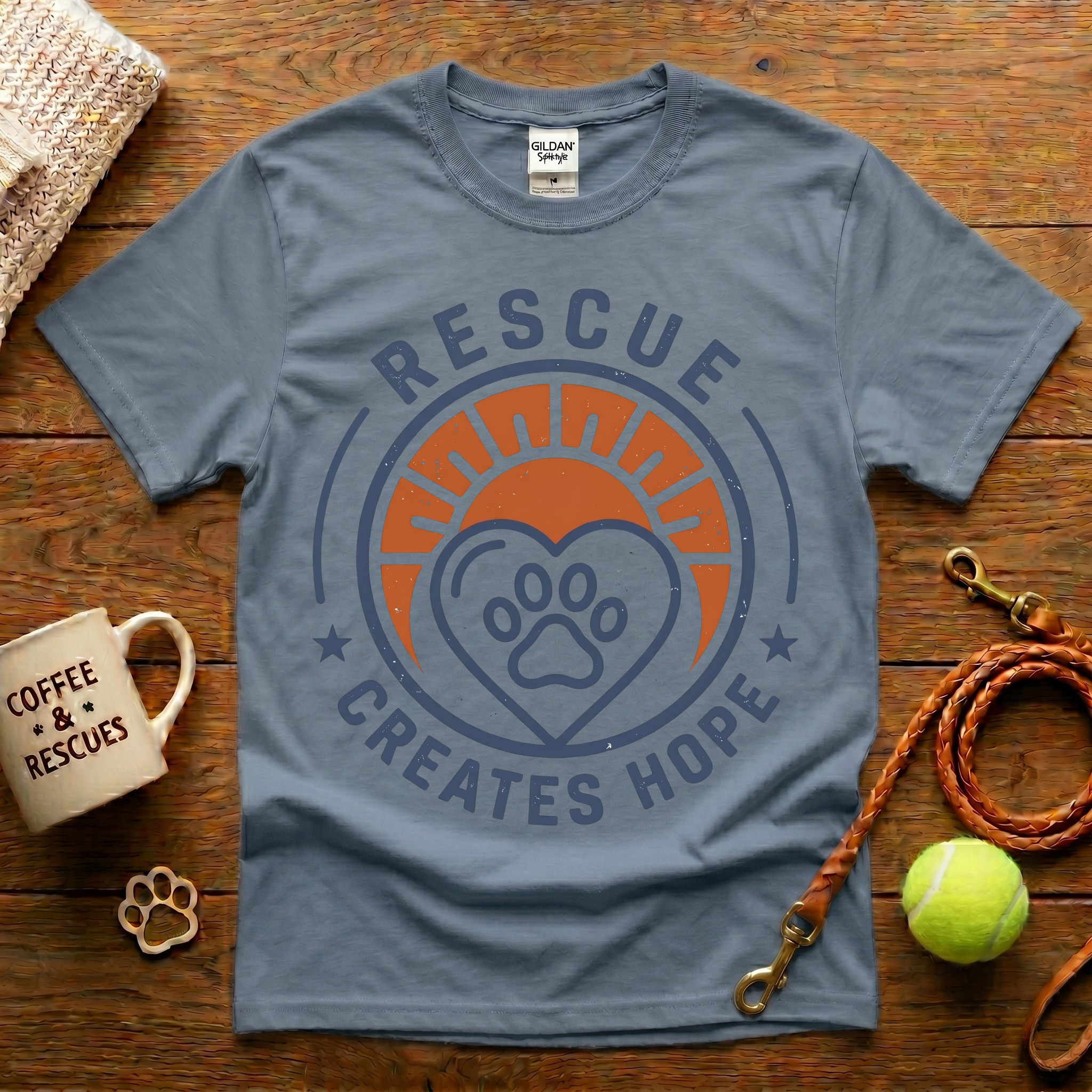 Rescue Creates Hope Animal Rescue T-Shirt - Vintage Badge