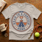 Road To A Forever Home Animal Rescue T-Shirt - Vintage Badge