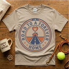 Road To A Forever Home Animal Rescue T-Shirt - Vintage Badge