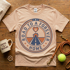 Road To A Forever Home Animal Rescue T-Shirt - Vintage Badge