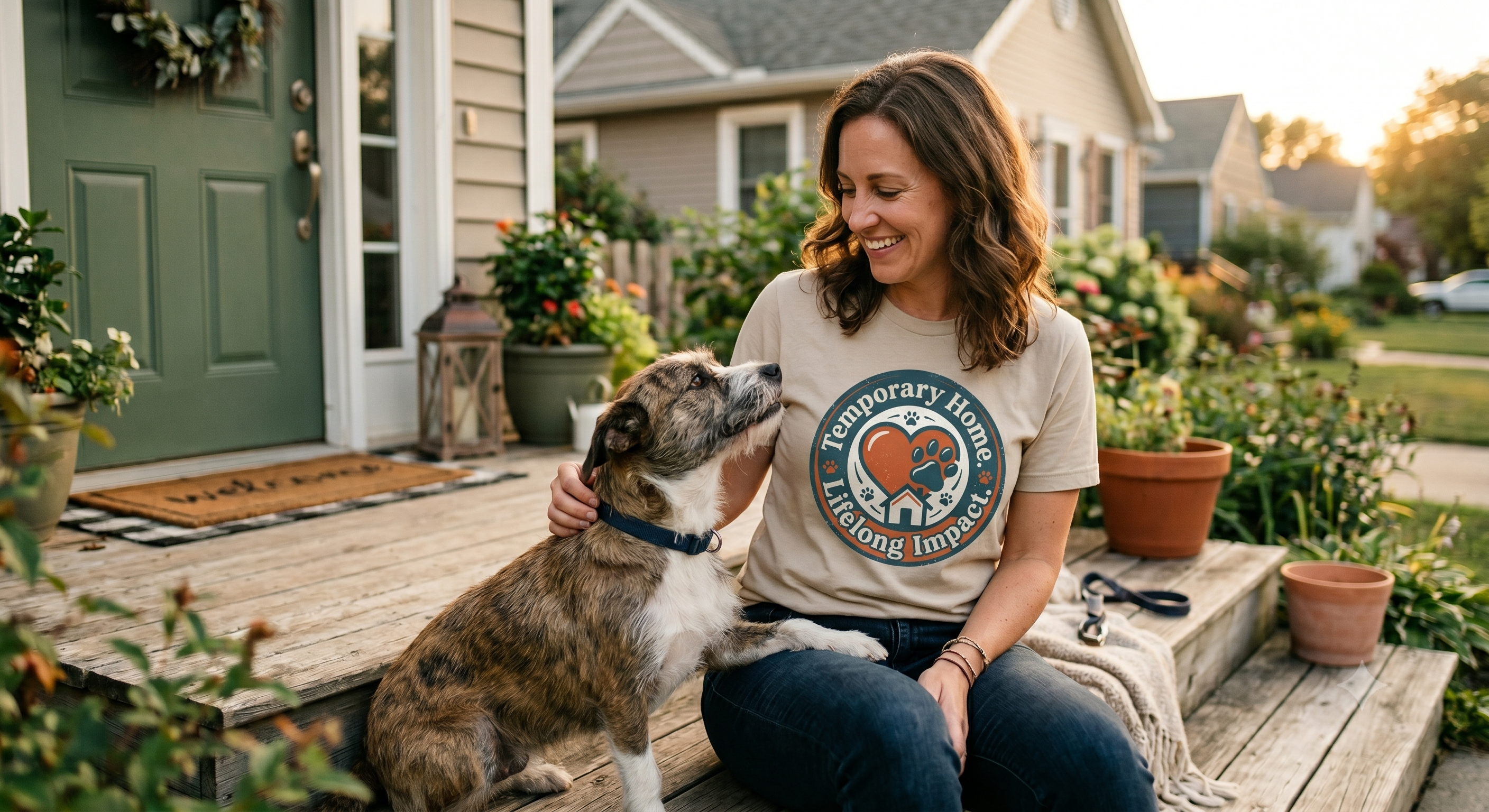 Temporary Home Lifelong Impact Animal Rescue T-Shirt - Vintage Badge