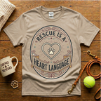 Rescue Is A Heart Language Animal Rescue T-Shirt - Vintage Badge