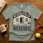 My House Is Full Of Rescues Animal Rescue T-Shirt - Vintage Badge