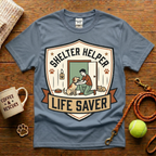 Shelter Helper Life Saver Animal Rescue T-Shirt - Vintage Badge