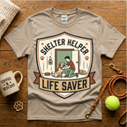 Shelter Helper Life Saver Animal Rescue T-Shirt - Vintage Badge