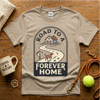 Road To A Forever Home Animal Rescue T-Shirt - Vintage Badge