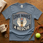 Love Makes A Rescue Animal Rescue T-Shirt - Vintage Badge