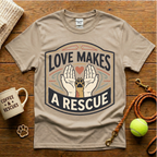 Love Makes A Rescue Animal Rescue T-Shirt - Vintage Badge