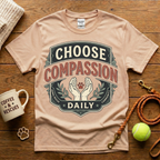 Choose Compassion Daily Animal Rescue T-Shirt - Vintage Badge